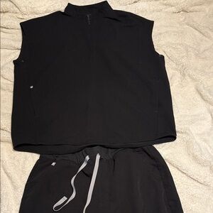Figs Black Sleeveless Top